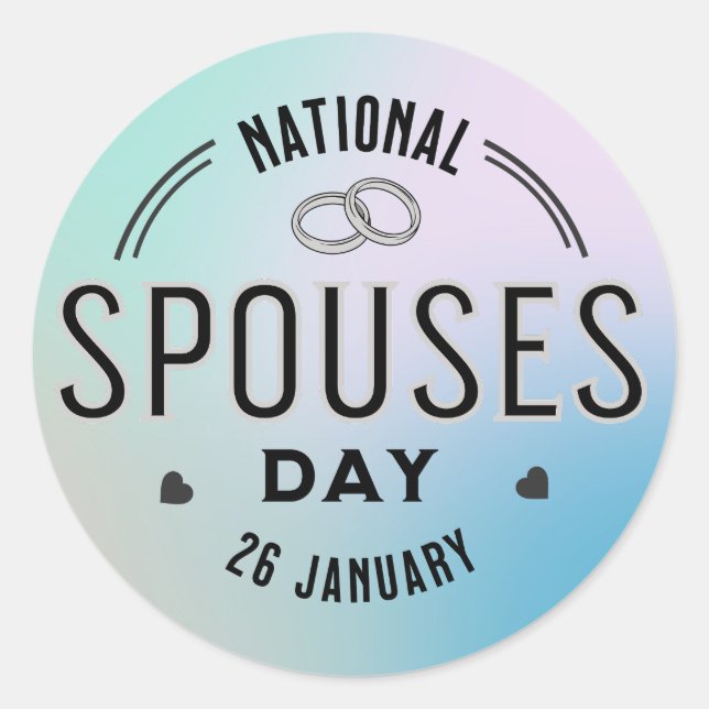 Pegatina Redonda 26 de enero Día nacional de los cónyuges (Anverso)