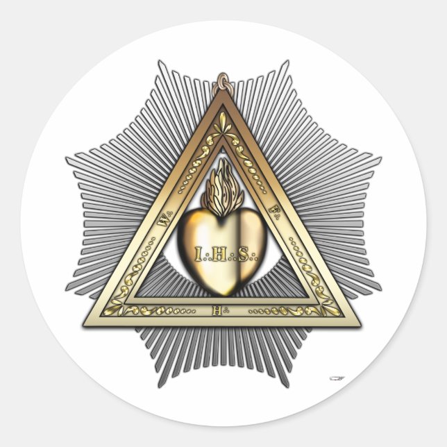 Pegatina Redonda 26° grado: Amigo y Hermano Eterno (Anverso)