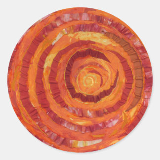 Pegatina Redonda 2.ª Chakra-Sacral-Fabric Naranja #2