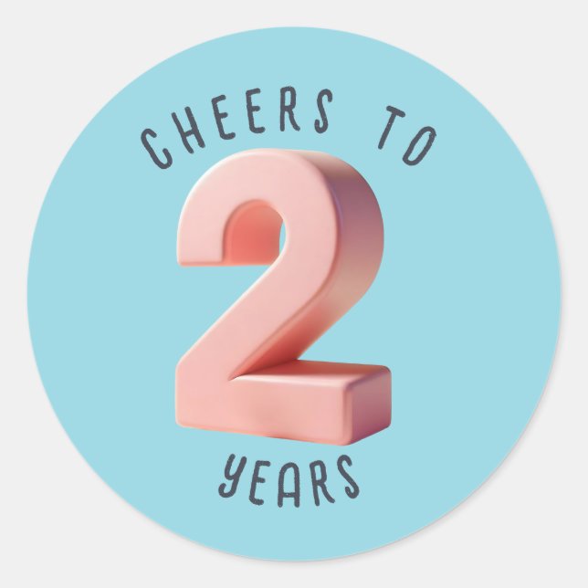 Pegatina Redonda 2.ª fecha de nacimiento o aniversario (Anverso)