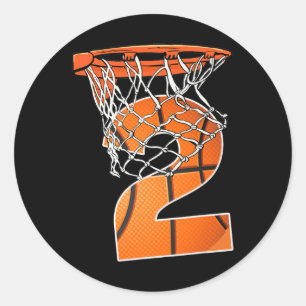 Pegatina Redonda 2.º Nacimiento Deporte Baloncesto de 2 años de eda