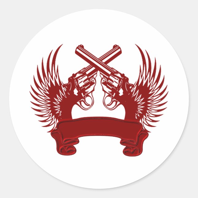 PEGATINA REDONDA 2 ARMAS DE PERSONALIZABLE (Anverso)