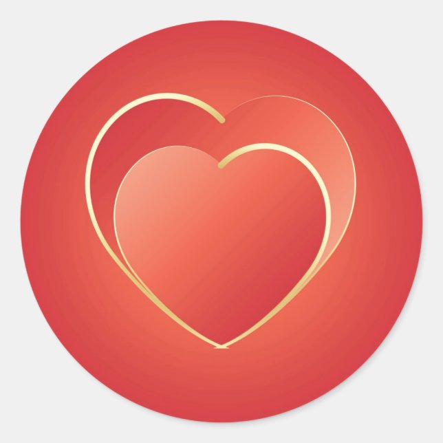 Pegatina Redonda 2 corazones (Anverso)