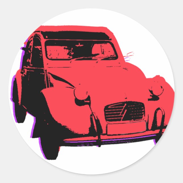 Pegatina Redonda 2 cv (Anverso)