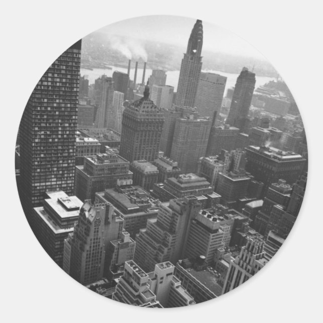 Pegatina Redonda 2 de mayo de 1961: El edificio Chrysler en Nueva Y (Anverso)