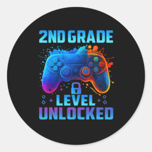 Pegatina Redonda 2 Grado de Gamer Nivel Ck Hasta Primer Día De La E
