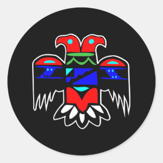 Pegatina Redonda 2 Head Thunderbird Black