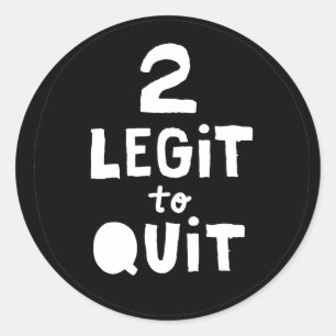 Pegatina Redonda "2 Legit To Quit" Hip Hop Kids Fiesta de cumpleaño