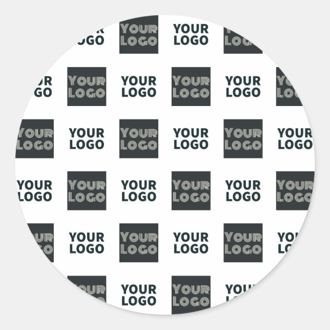 Pegatina Redonda 2 Logotipo de repetición simple | Blanco (Anverso)