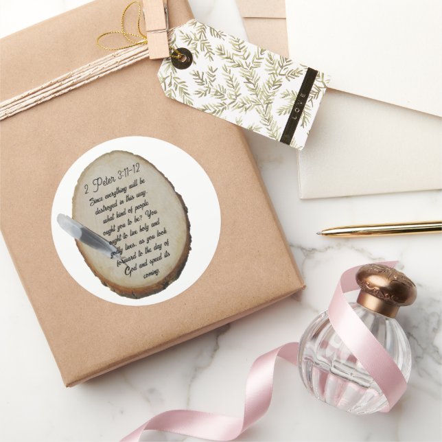 Pegatina Redonda 2 Pedro 3: 11-12 (Regalar)