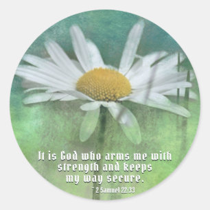 Pegatina Redonda 2 Samuel 22:33 Es Dios el que me da fuerza