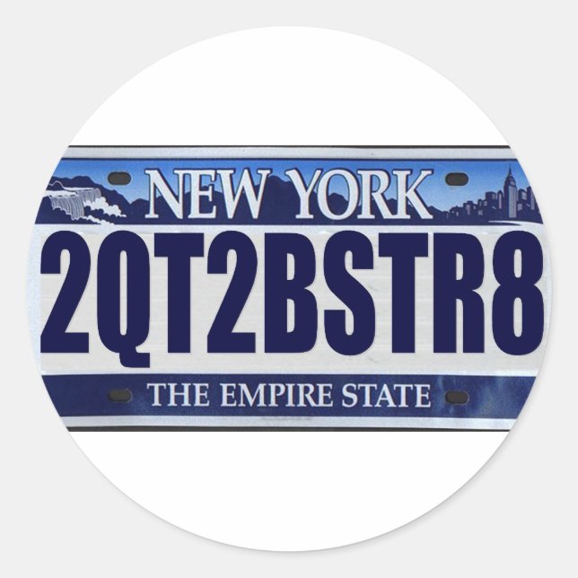 Pegatina Redonda 2QT2BSTR8: Nueva York (Anverso)