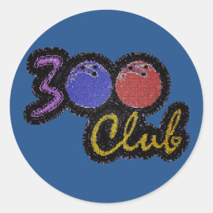 PEGATINA REDONDA 300 CLUB PERFECTO JUEGO EN BOWLING