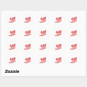 Pegatina Redonda 300 Emoji   Puntuación de juego perfecta para bolo