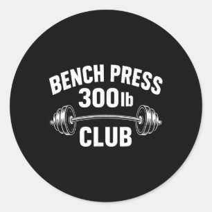 Pegatina Redonda 300 Lbs Bench Press Club Halterofilia Power