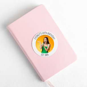 Pegatina Redonda 30.ª Decoración Personalizada 21 con