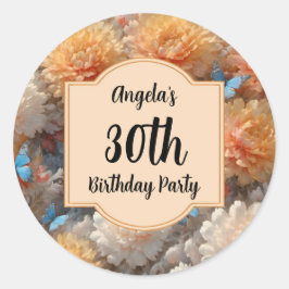 Pegatina Redonda 30.º Fiesta de cumpleaños