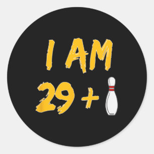 Pegatina Redonda 30.º Fiesta de regalo de Bowling Shirt Bowler