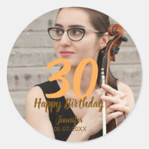 30th birthday add name date year white photo