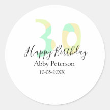 30th birthday bold letter pastel yellow black retr