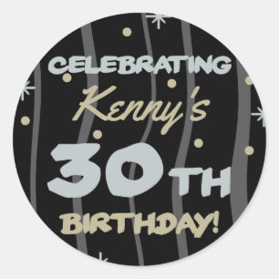 Pegatina Redonda 30th Birthday Party Add Your Name