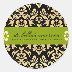 Pegatina Redonda 311 Belladonna Damask Lime