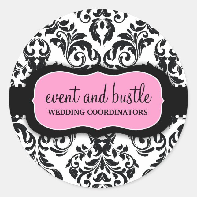 Pegatina Redonda 311 Damasco blanco de eventos y agitación (Anverso)