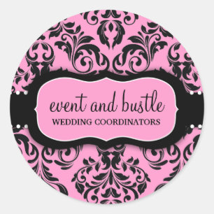 Pegatina Redonda 311 Damasco de Licorice Rosa