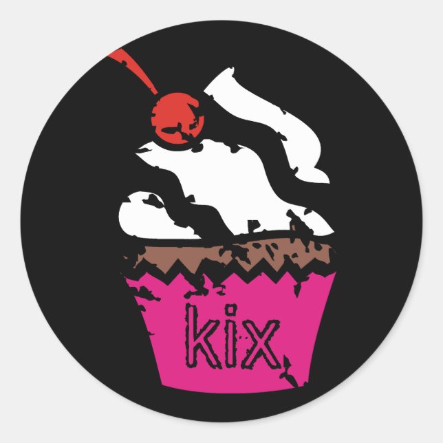 Pegatina Redonda 311-Kickin' Cupcake (Anverso)