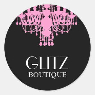 Pegatina Redonda 311 Lámpara Rosa Glitz Boutique