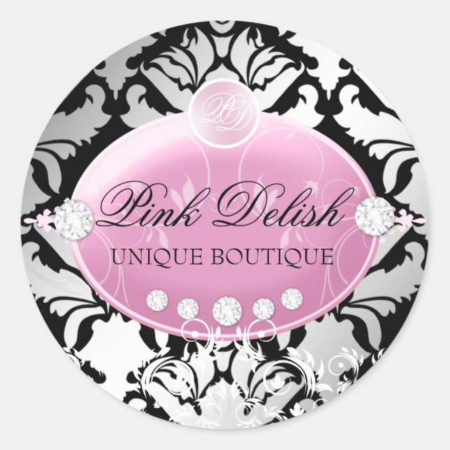 Pegatina Redonda 311 Negro Rosa-Delish (Anverso)