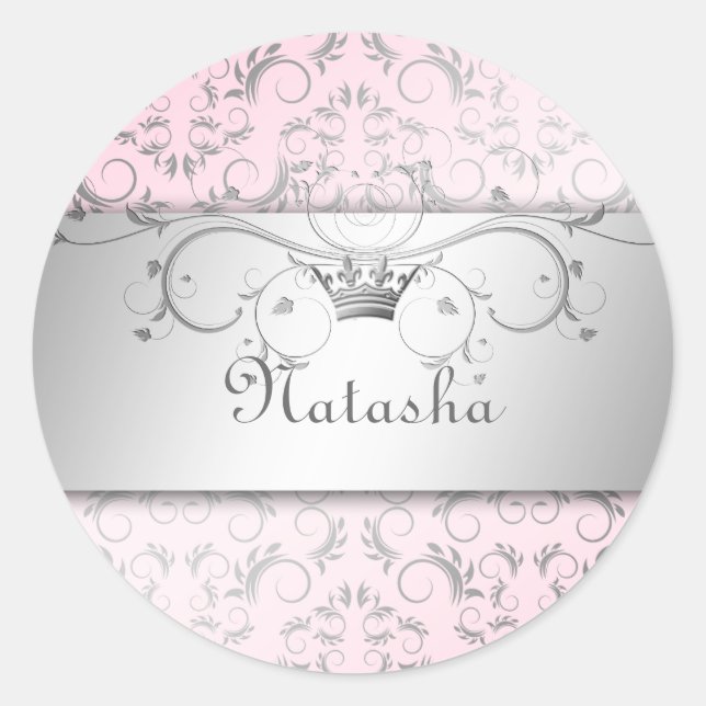 Pegatina Redonda 311-Pegatina divino plateado (Anverso)