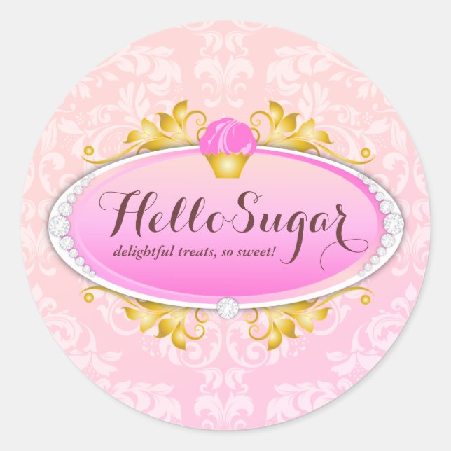 Pegatina Redonda 311 Personalizable Hola Sugar Bakery (Anverso)