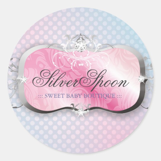 Pegatina Redonda 311 Silver Spoon Baby Boutique (Anverso)
