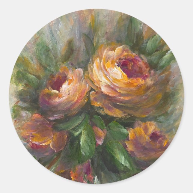 Pegatina Redonda 315 Rosas (Anverso)