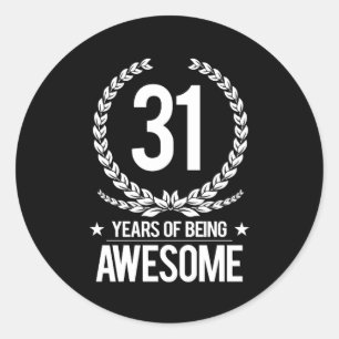 Pegatina Redonda 31 Aniversario (31 Años De Ser Increíble)