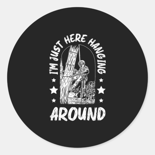 Pegatina Redonda 31.Arboristo para un trimmer de árbol (Anverso)