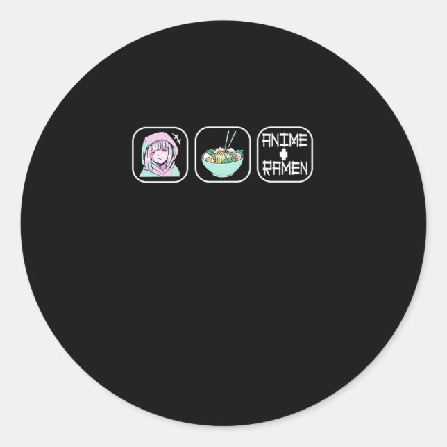 Pegatina Redonda 32.Anime Love Ramen (Anverso)