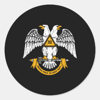 Pegatina Redonda 32° Grado Masónico Escocés Derribó A Fathe