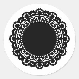 Pegatina Redonda 3332__doily-form-1 DOIL DE FORMAS DE CÍRCULO BLANC