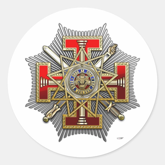 Pegatina Redonda 33° grado: Gran Inspector General Soberano (Anverso)
