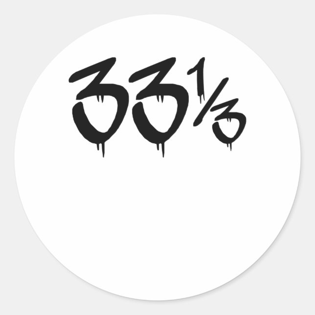 Pegatina Redonda 33 RPM Hip Hop Vinyl Fan Gift (Anverso)