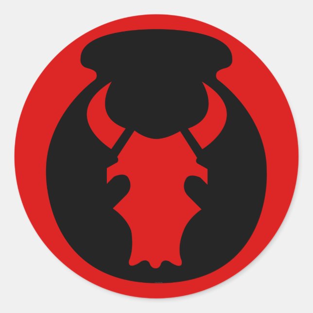 Pegatina Redonda 34ª División de Infantería del Ejército (Anverso)