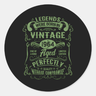 Pegatina Redonda 365 Leyendas Nacidas En 1964