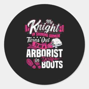 Pegatina Redonda 37.Arboristo para un trimestre de árbol