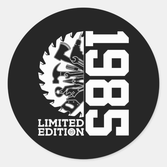 Pegatina Redonda 38 Años Janitor 1985 Artesanías Húmedas 38ª (Anverso)