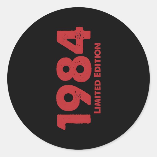 Pegatina Redonda 38 Nacido En 1984 (Anverso)