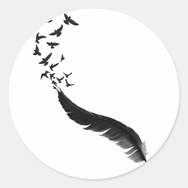 Pegatina Redonda 3947367_15653147_feder_voegel_orig.png (Anverso)