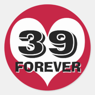 Pegatina Redonda 39 FOREVER Heart