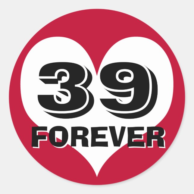 Pegatina Redonda 39 FOREVER Heart (Anverso)